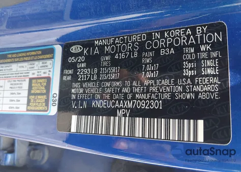 2021 Kia Seltos S из США, поврежденный, VIN KNDEUCAAXM7092301